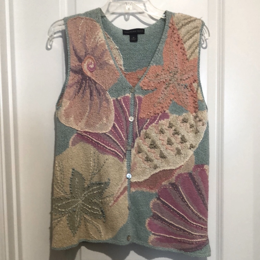 Vintage Northern Isles coastal themed Sweater Vest AMAZING! So gorgeous Size M
